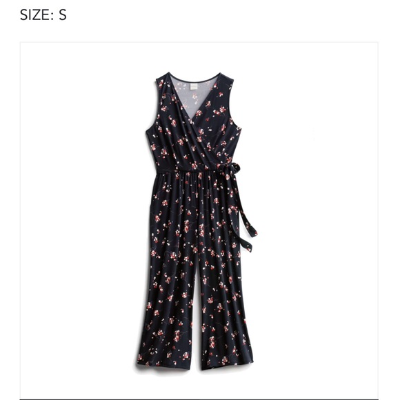 Kaileigh Pants - Kaileigh Delaney knit cropped jumpsuit romper navy floral